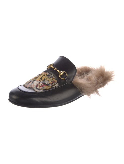 Gucci Horsebit Accent Leather Slippers