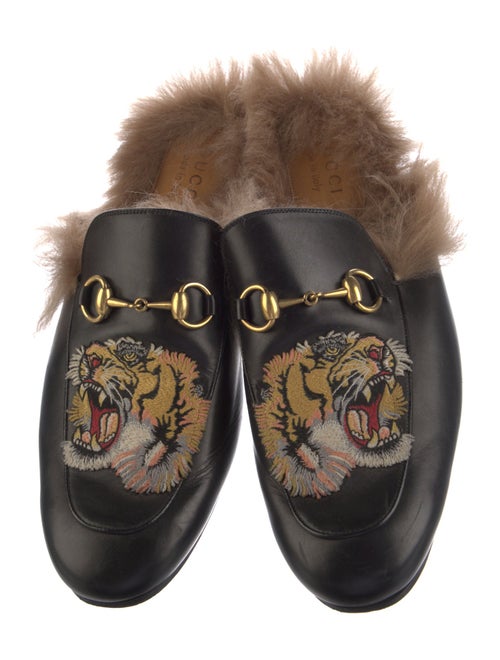 Gucci Horsebit Accent Leather Slippers