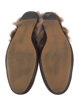 Gucci Horsebit Accent Leather Slippers