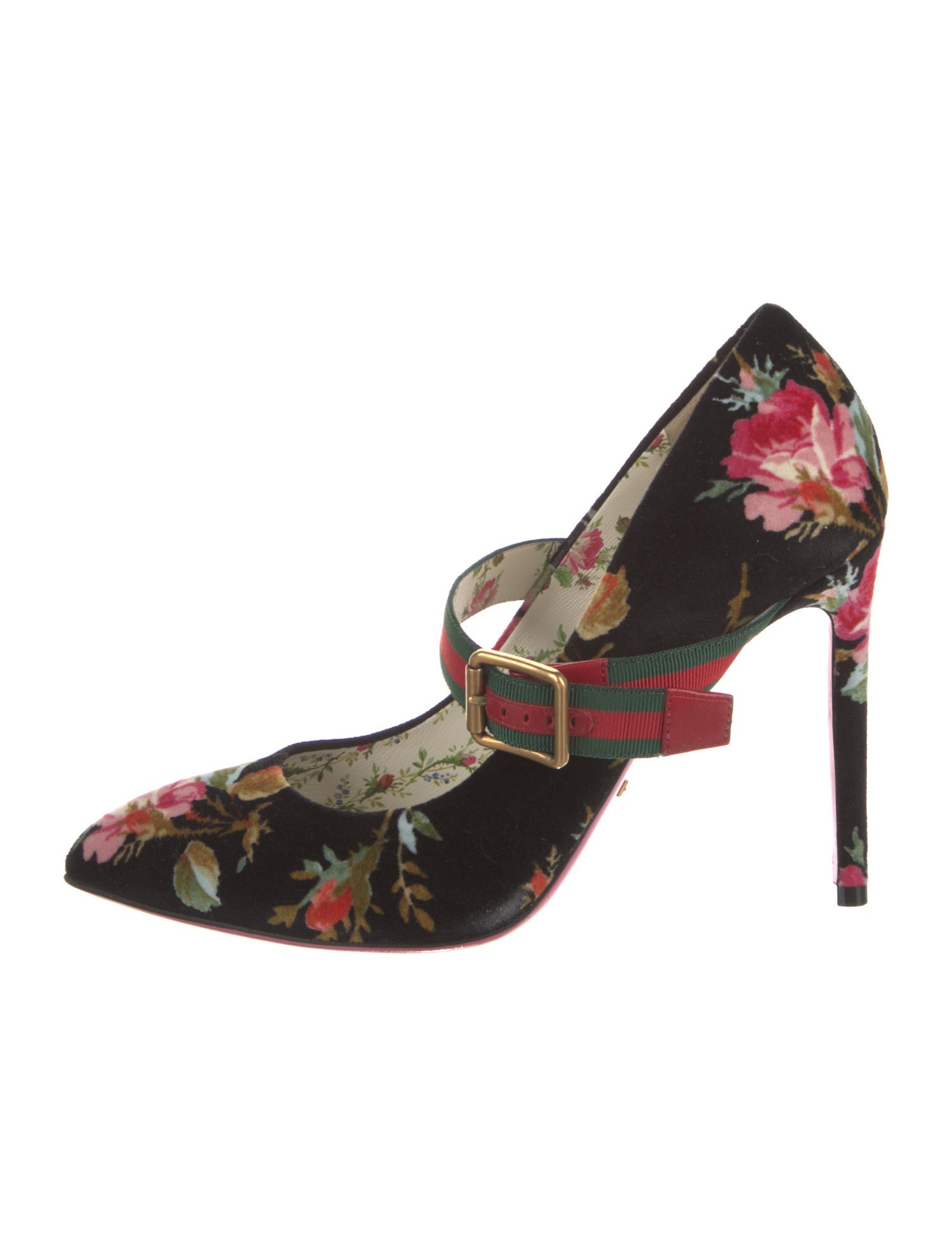 Gucci Web Accent Velvet Pumps