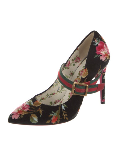 Gucci Web Accent Velvet Pumps