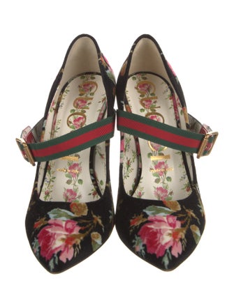 Gucci Web Accent Velvet Pumps
