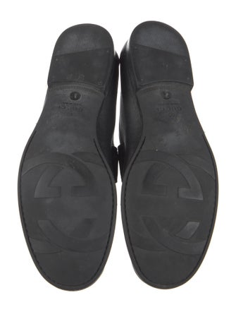 Gucci Web Accent Leather Loafers