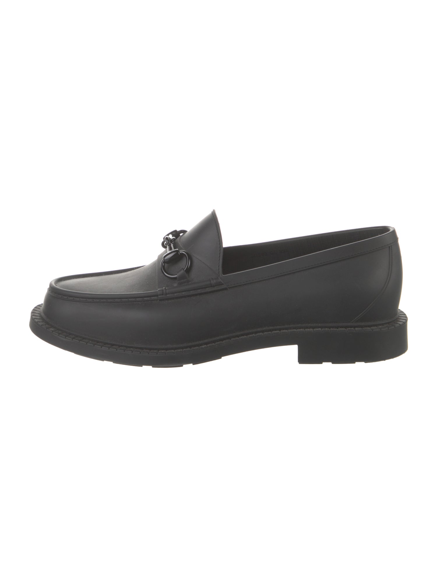 Gucci Horsebit Accent Rubber Dress Loafers