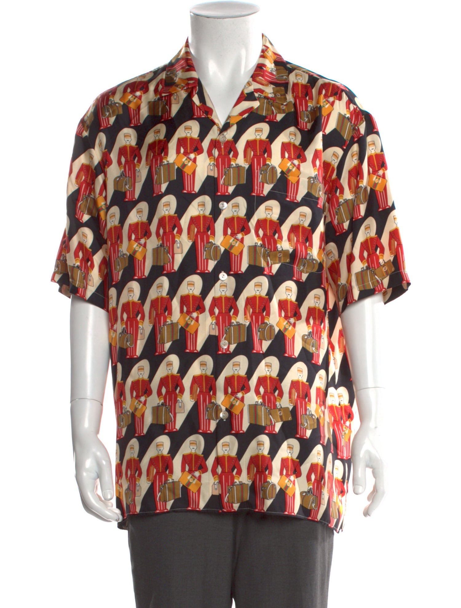 Gucci Web Accent Silk Shirt