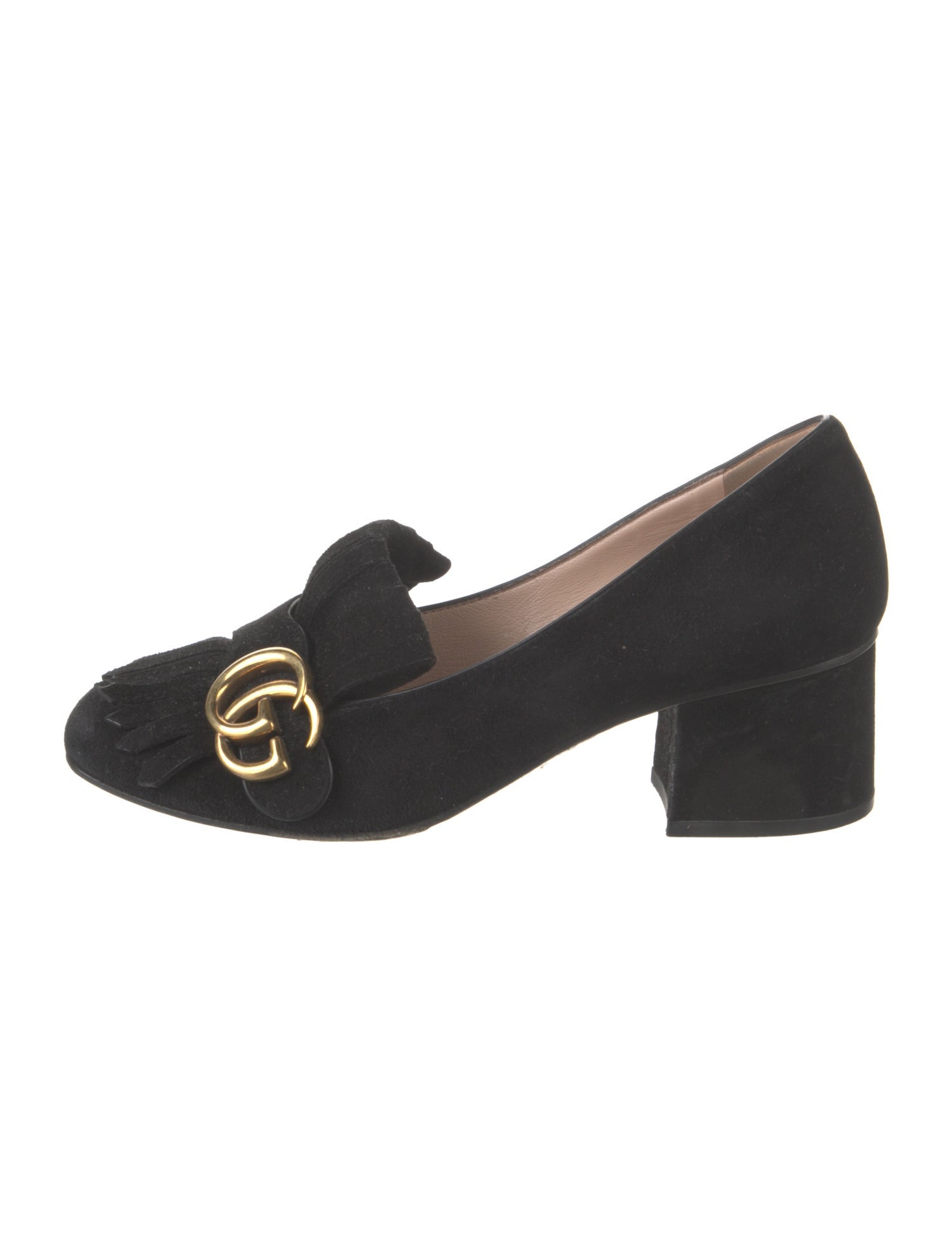 Gucci Double G Logo Suede Pumps