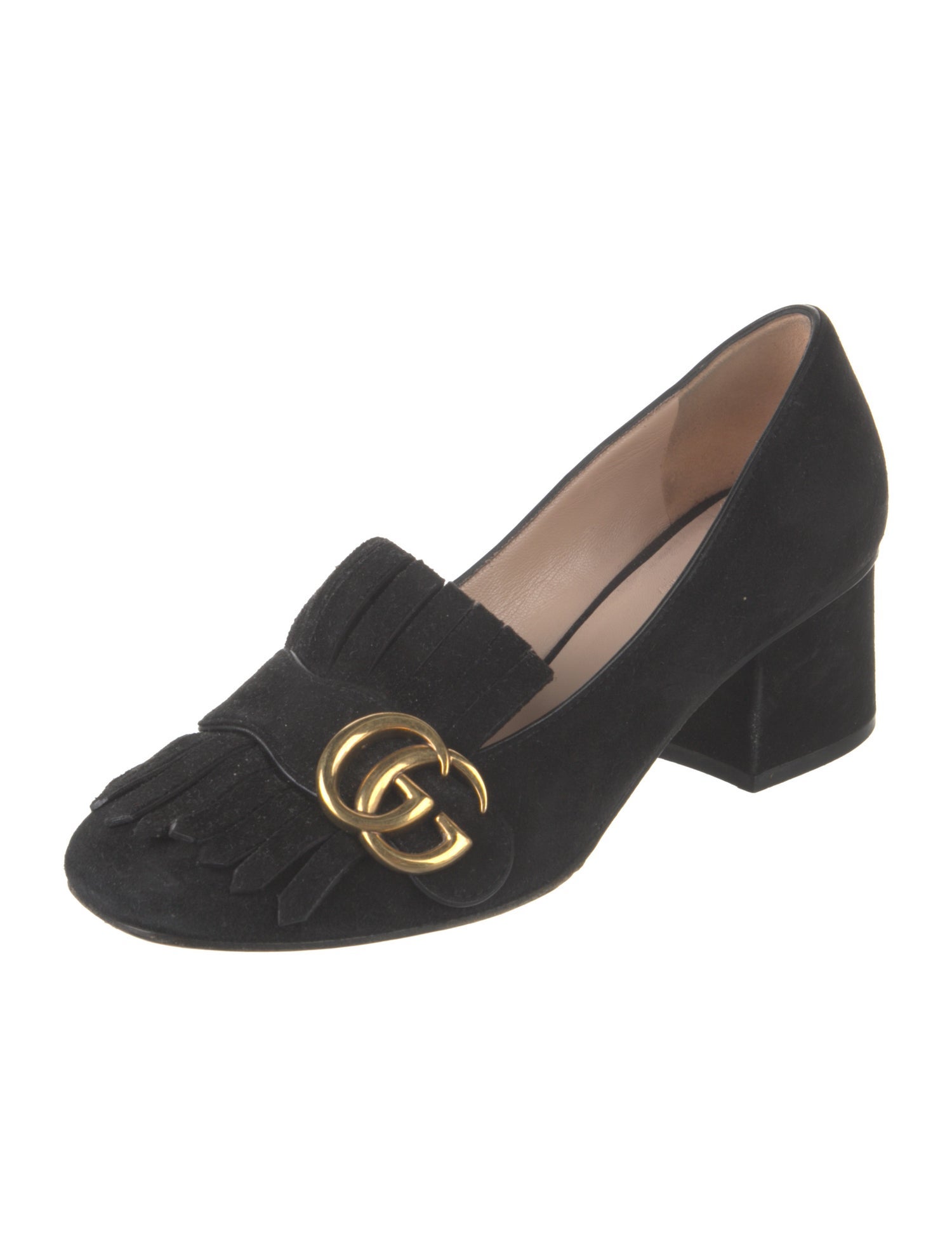 Gucci Double G Logo Suede Pumps