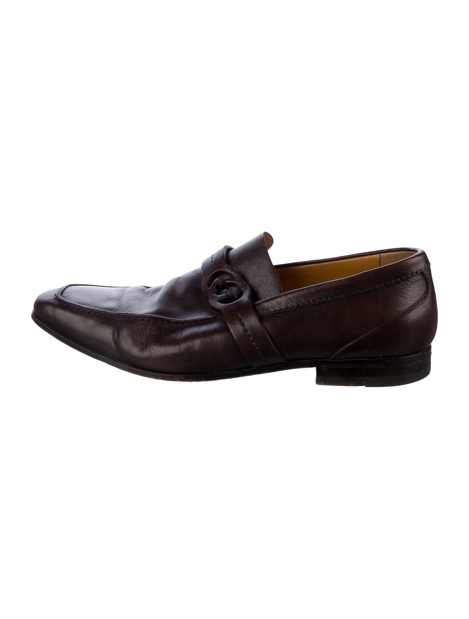 Gucci Interlocking G Logo Leather Dress Loafers