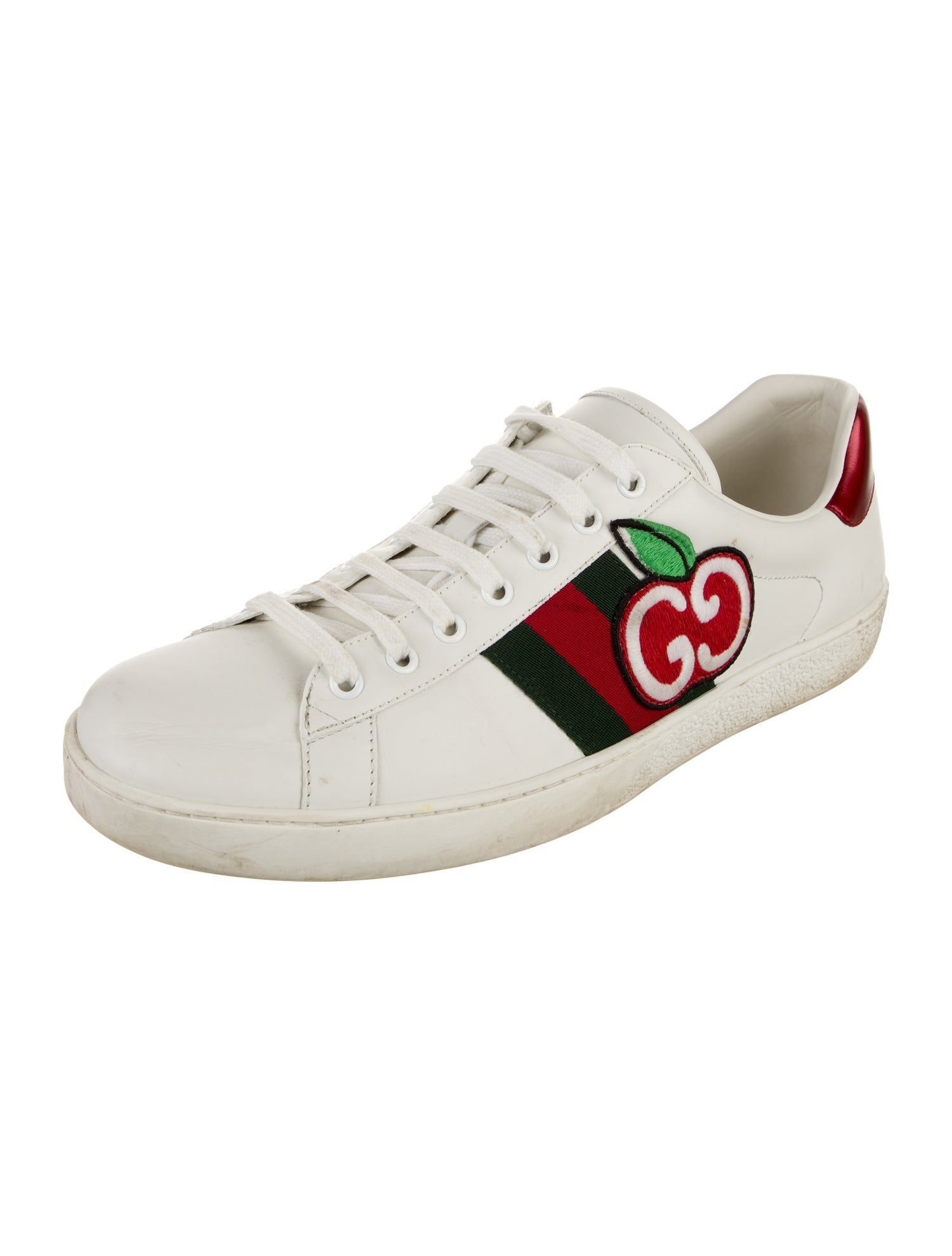 Gucci Web Accent Leather Sneakers