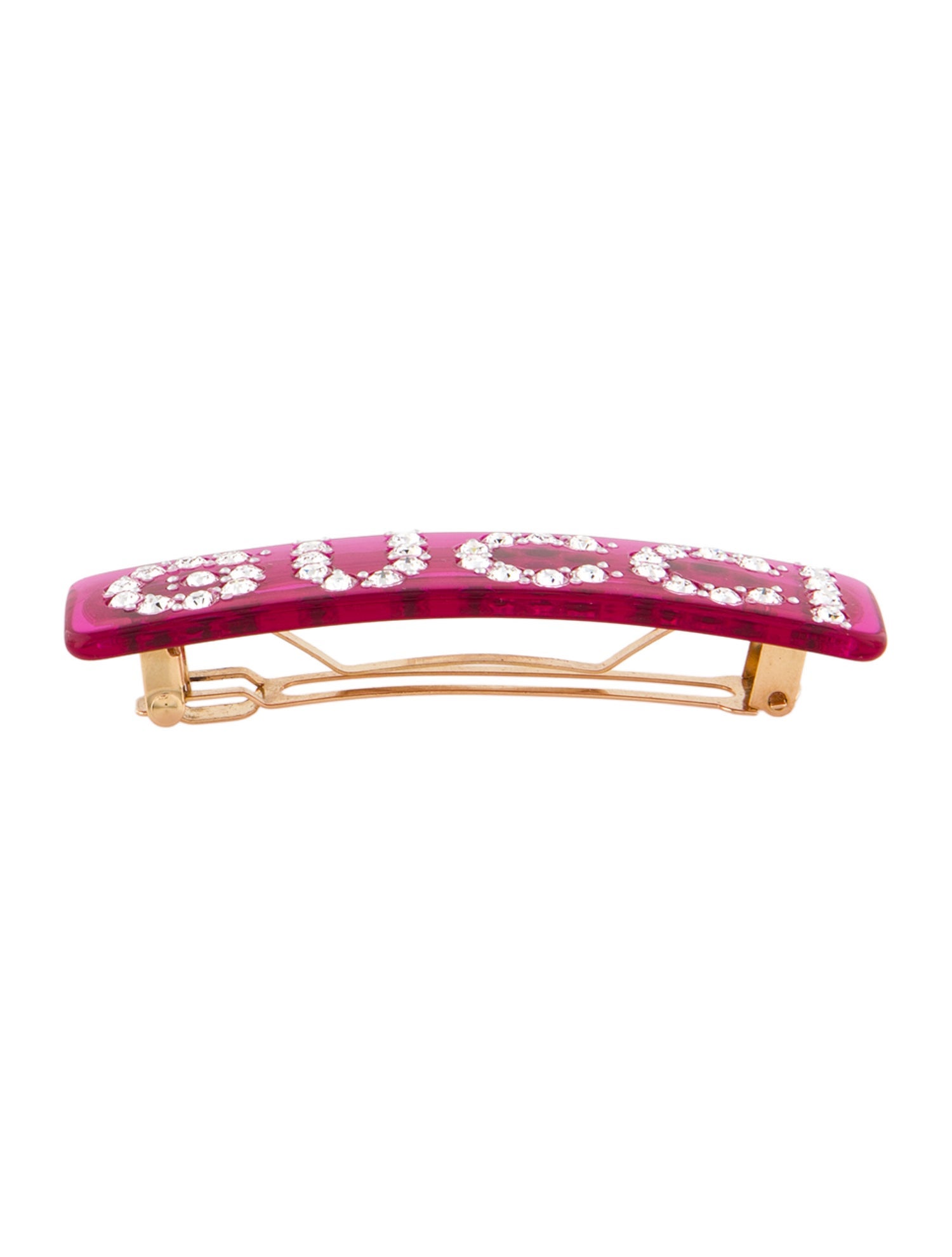 Gucci Crystal Logo Resin Hair Clip