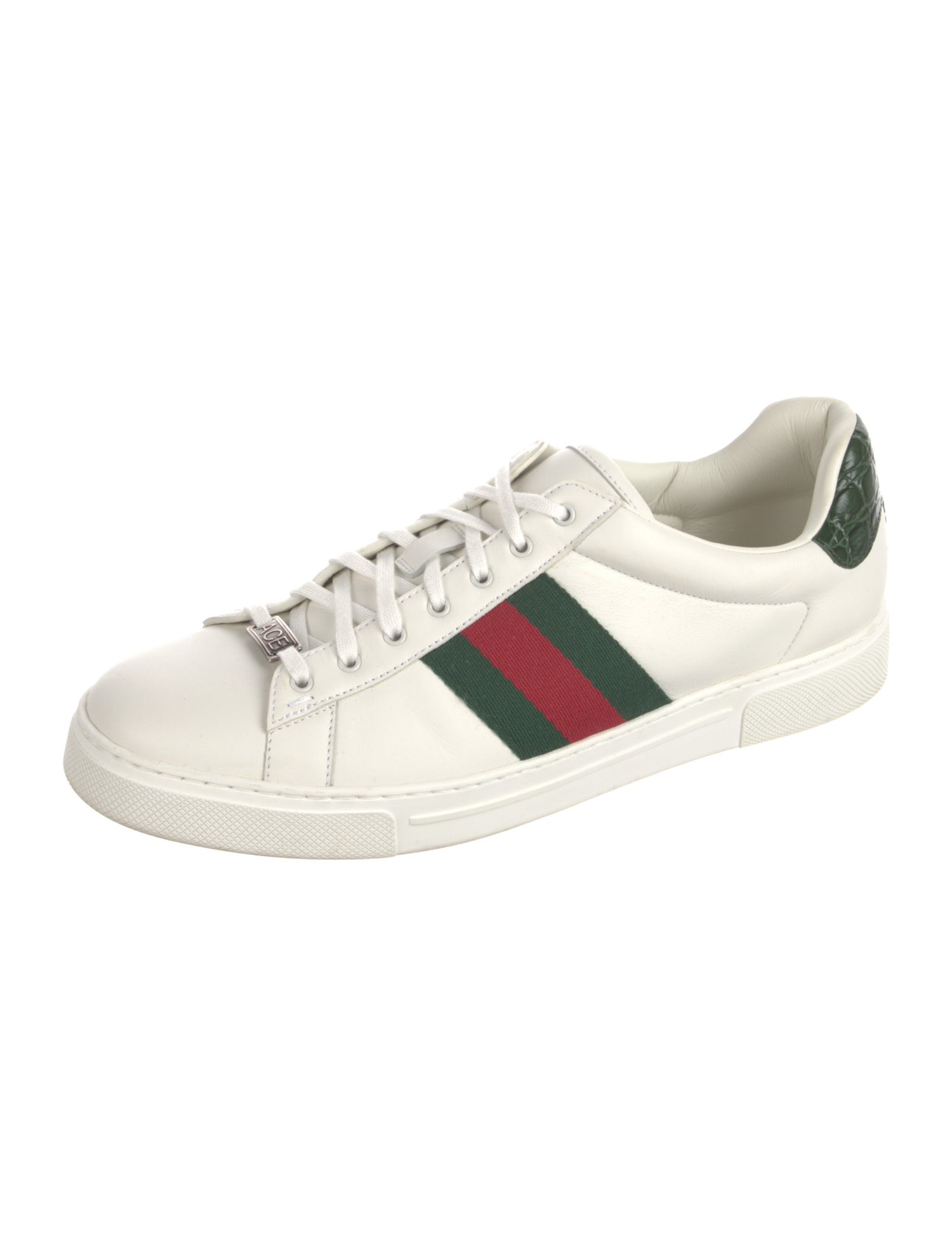 Gucci Web Accent Leather Sneakers