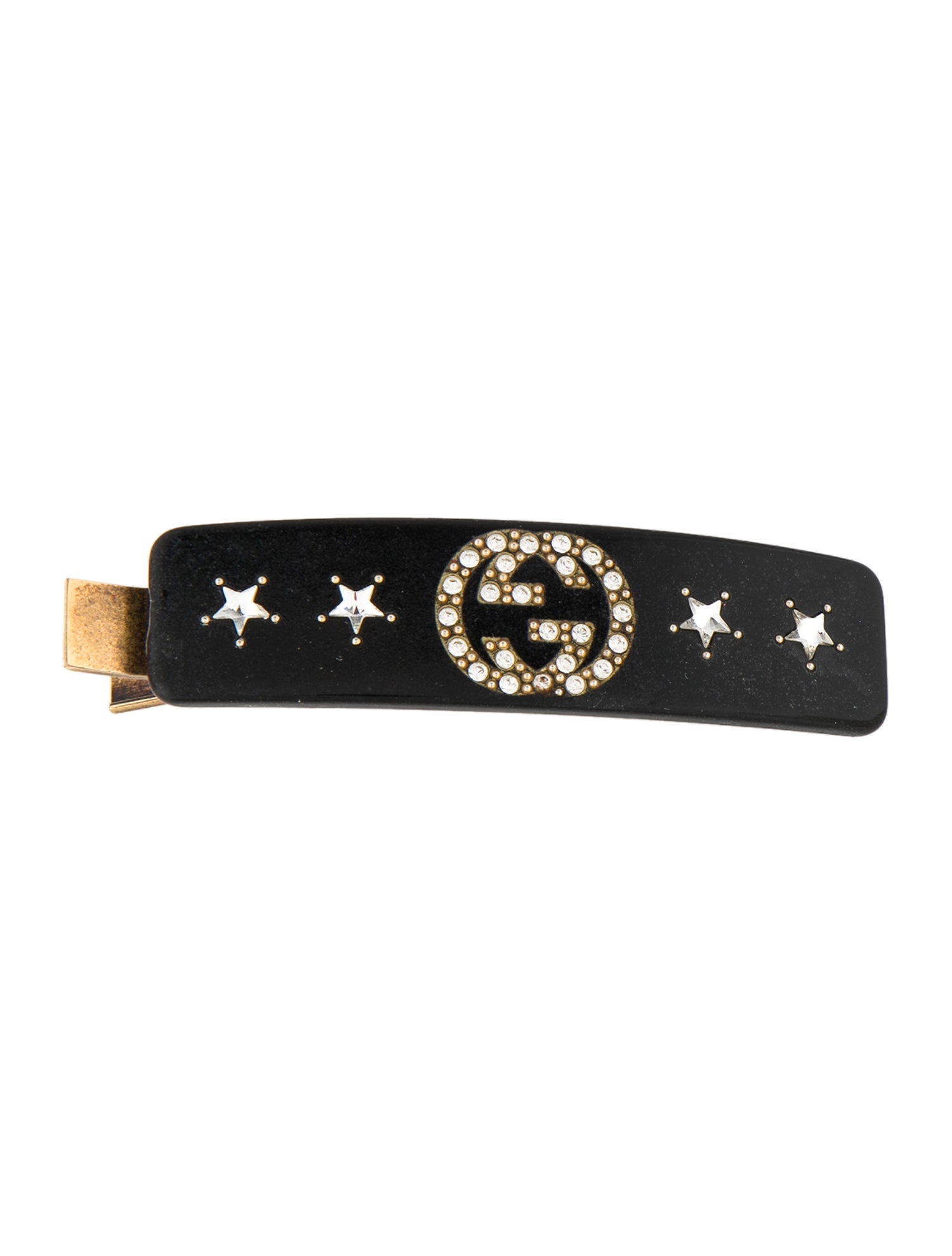 Gucci Plastic Crystal Logo Hair Clip