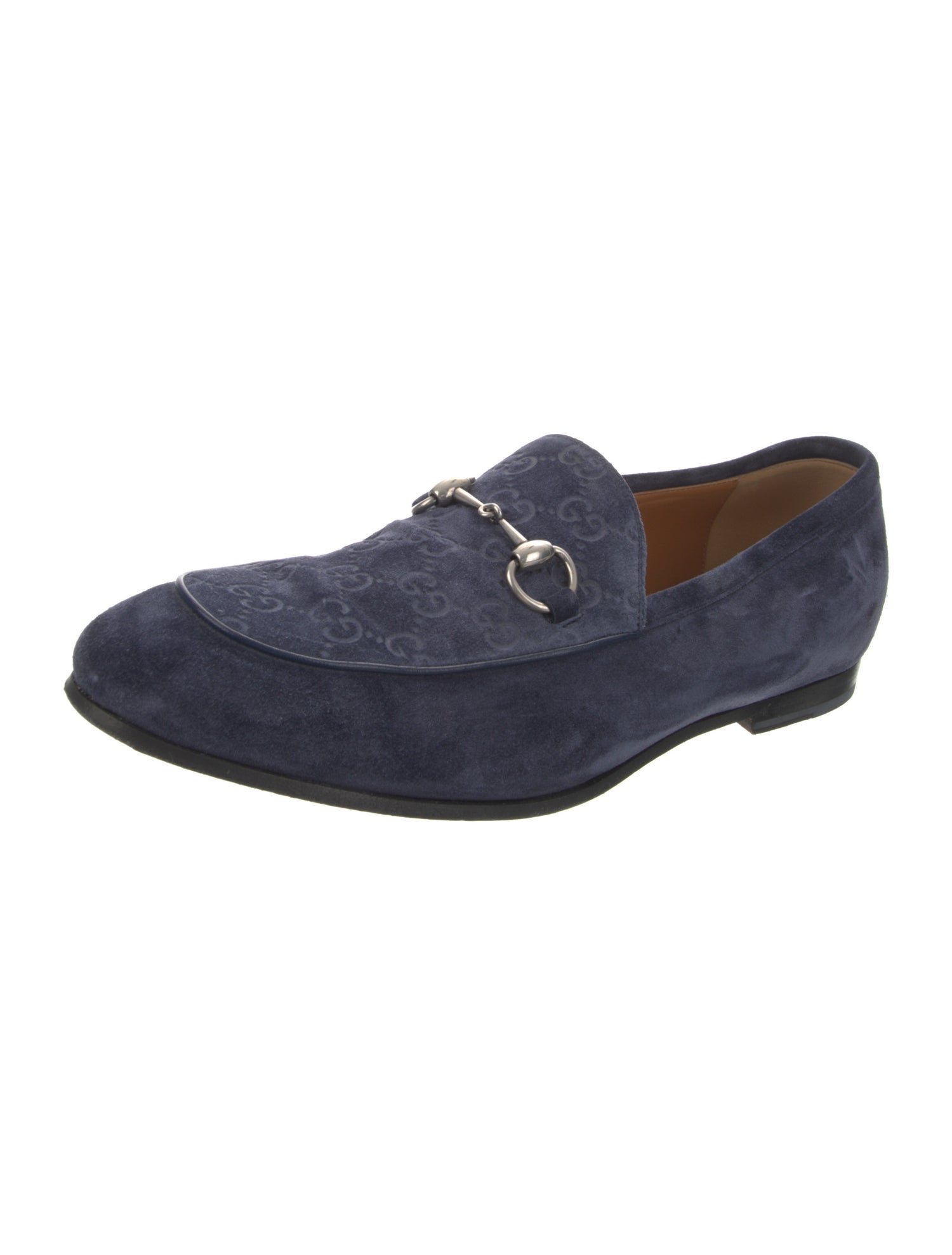 Gucci Web Accent Suede Loafers
