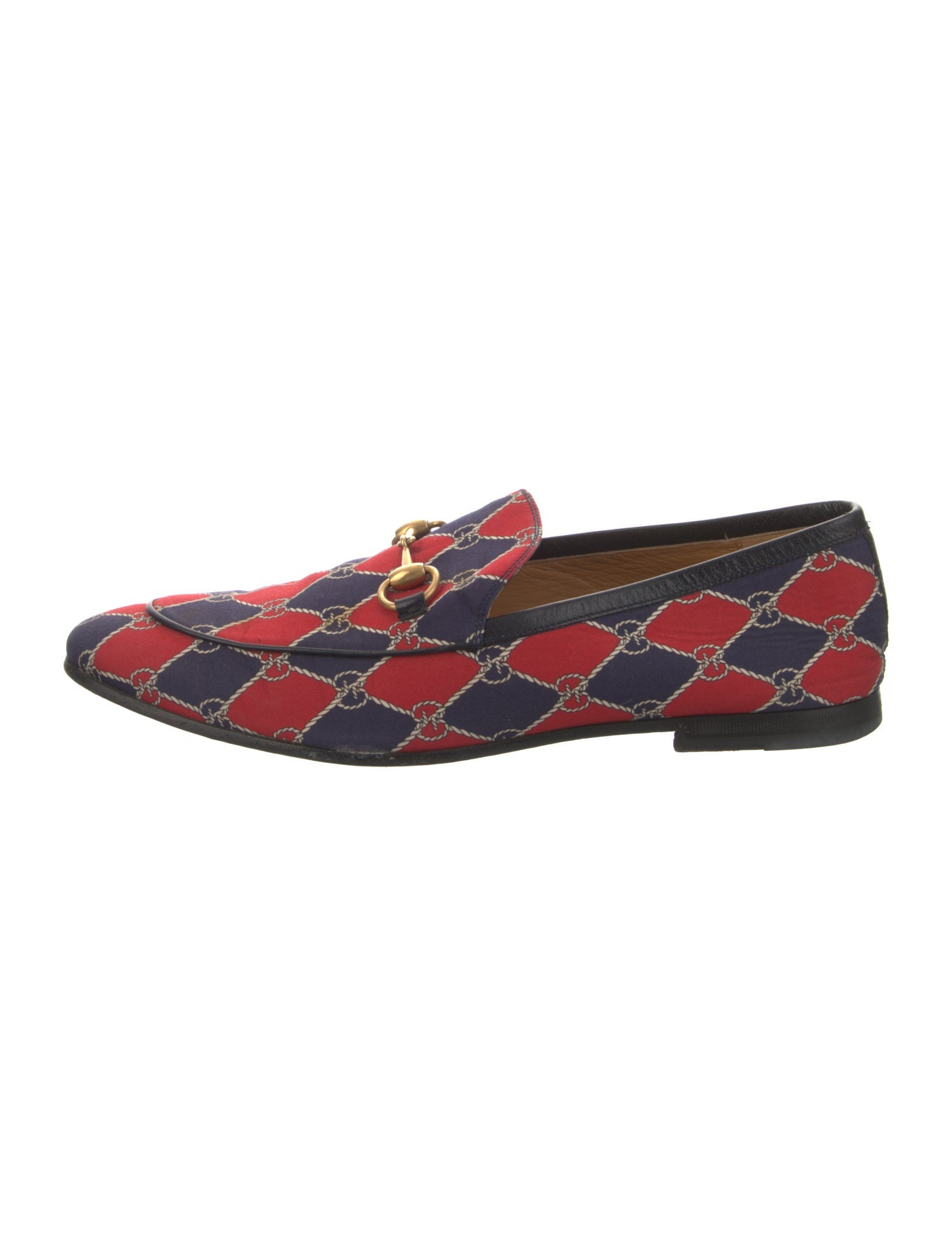 Gucci 1955 Horsebit Accent Leather Trim Embellishment Loafers