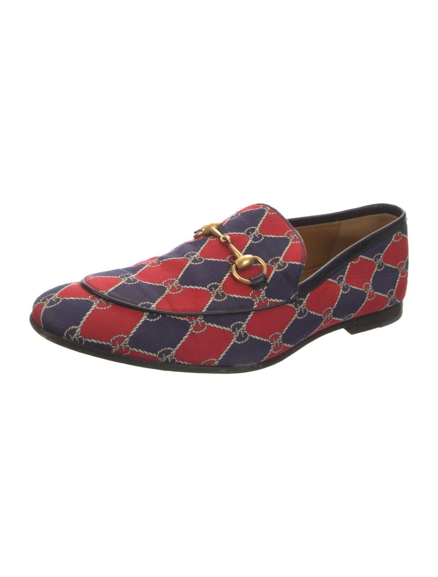 Gucci 1955 Horsebit Accent Leather Trim Embellishment Loafers