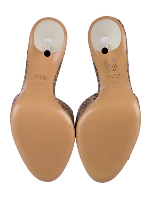 Gucci Horsebit Accent Canvas Slides