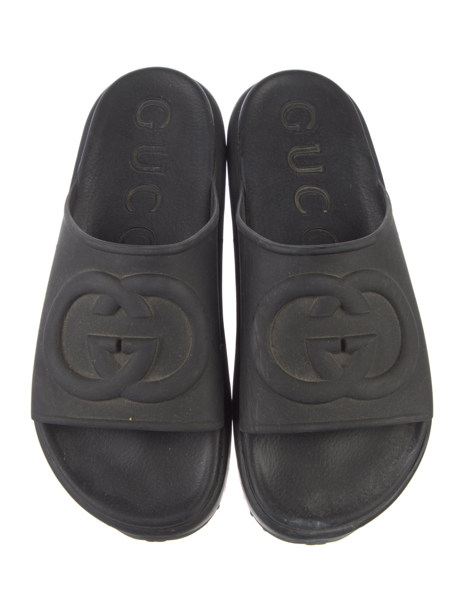 Gucci Interlocking G Logo Rubber Slides