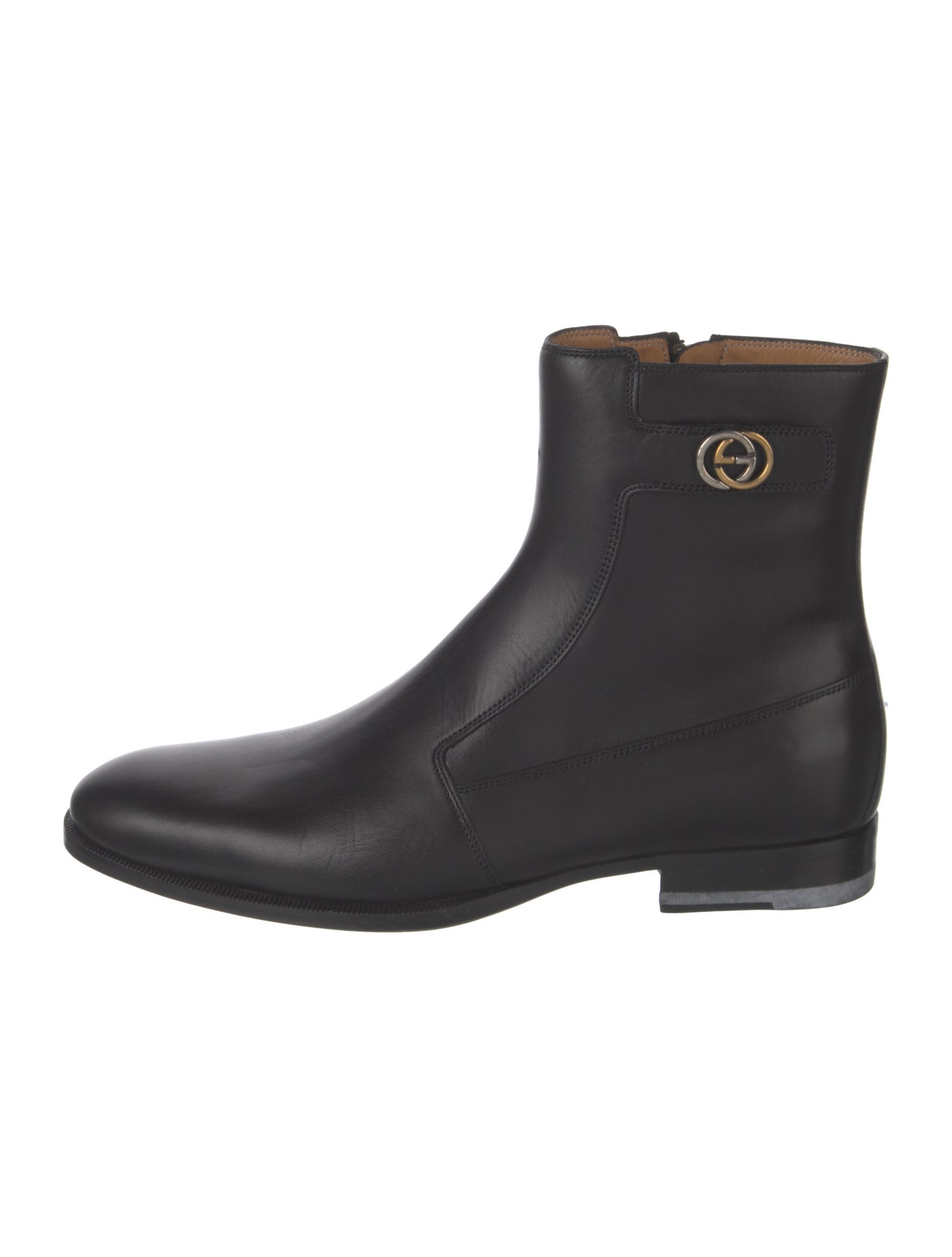 Gucci Interlocking G Logo Leather Boots