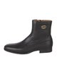 Gucci Interlocking G Logo Leather Rain Boots