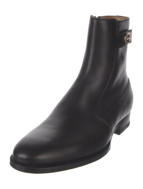 Gucci Interlocking G Logo Leather Rain Boots