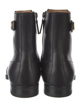 Gucci Interlocking G Logo Leather Rain Boots