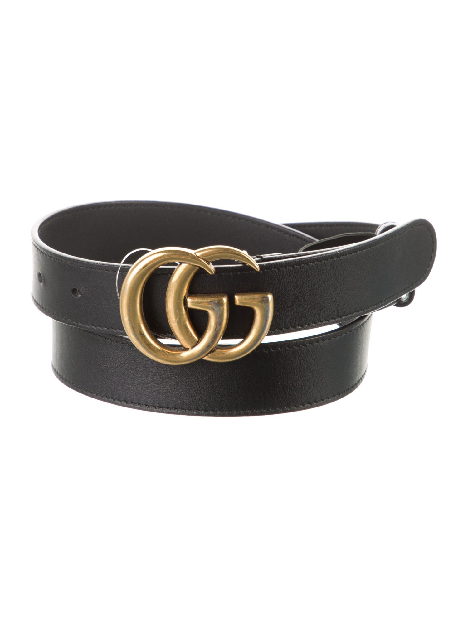 Gucci Double G Logo Leather Belt
