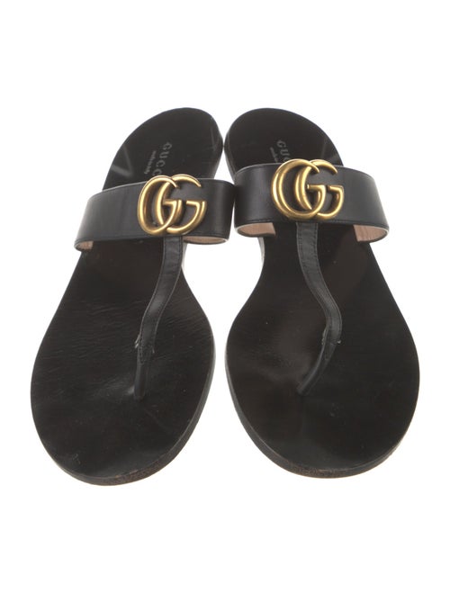 Gucci Marmont Double G Logo T-Strap Sandals