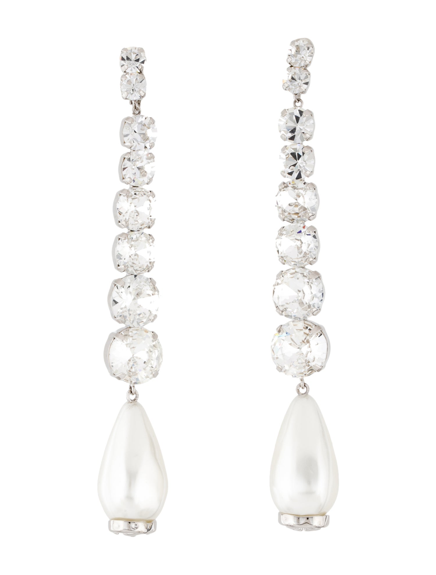 Gucci Crystal & Faux Pearl Drop Clip-On Earrings
