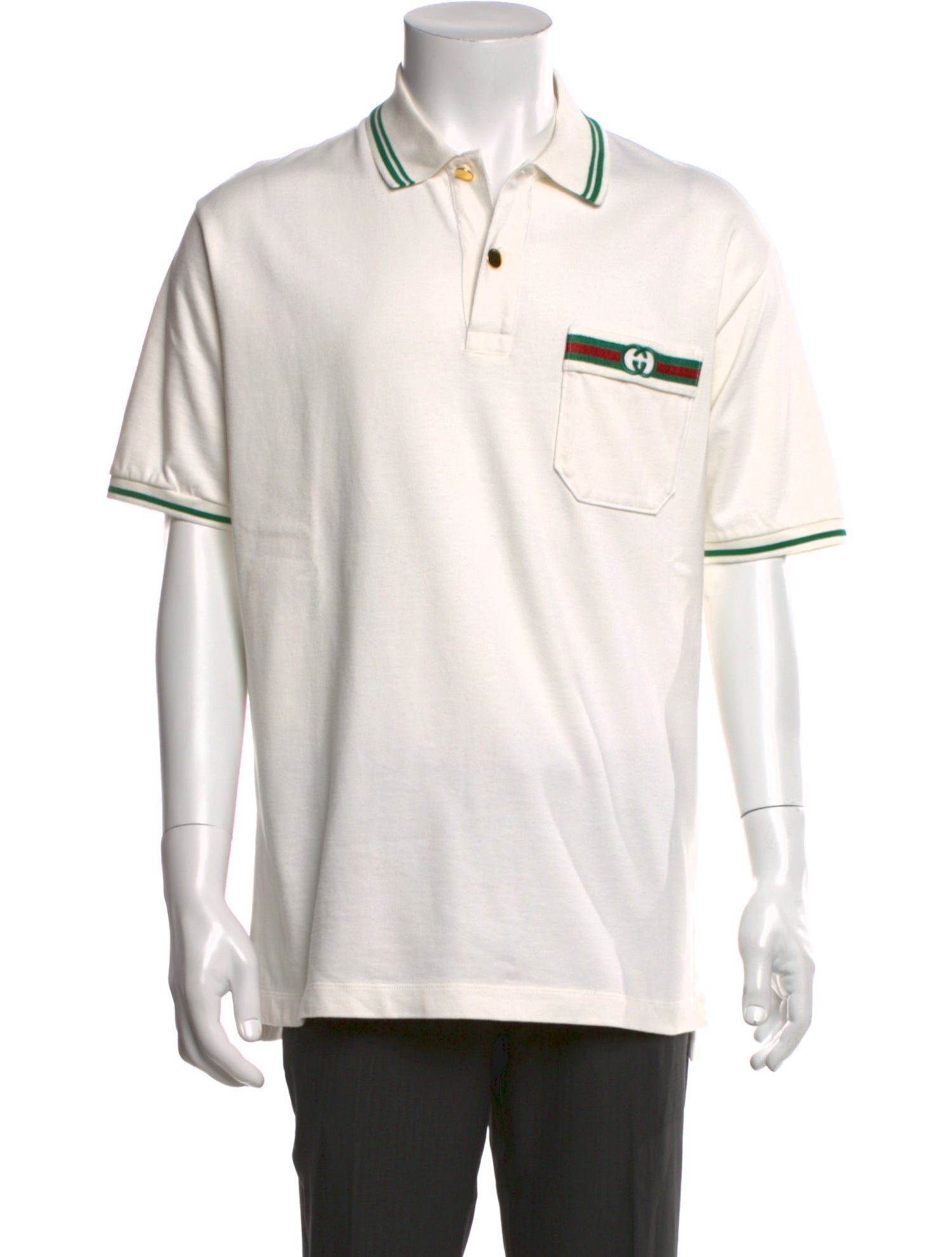 Gucci Web Accent Crew Neck Polo Shirt