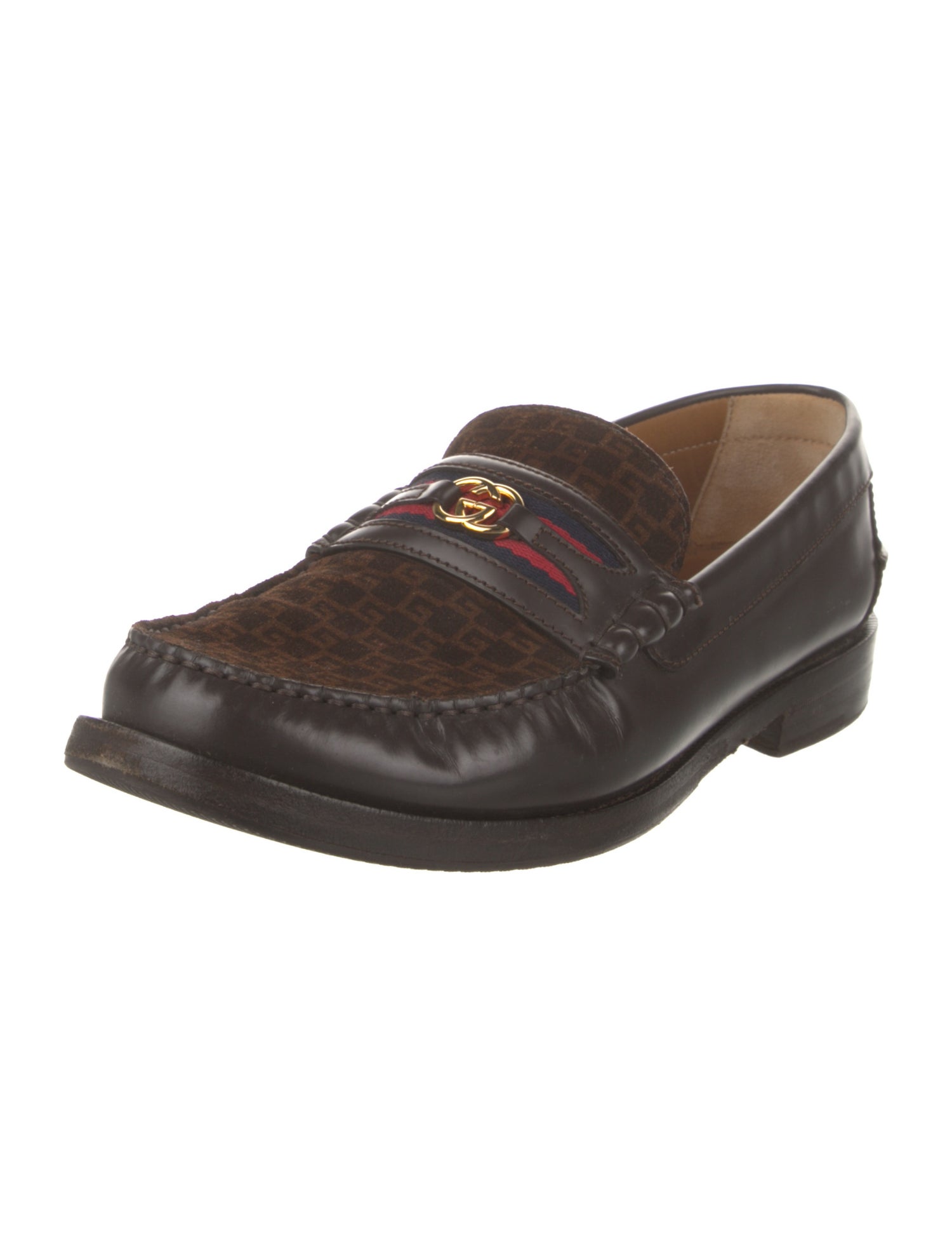 Gucci Interlocking G Logo Leather Loafers