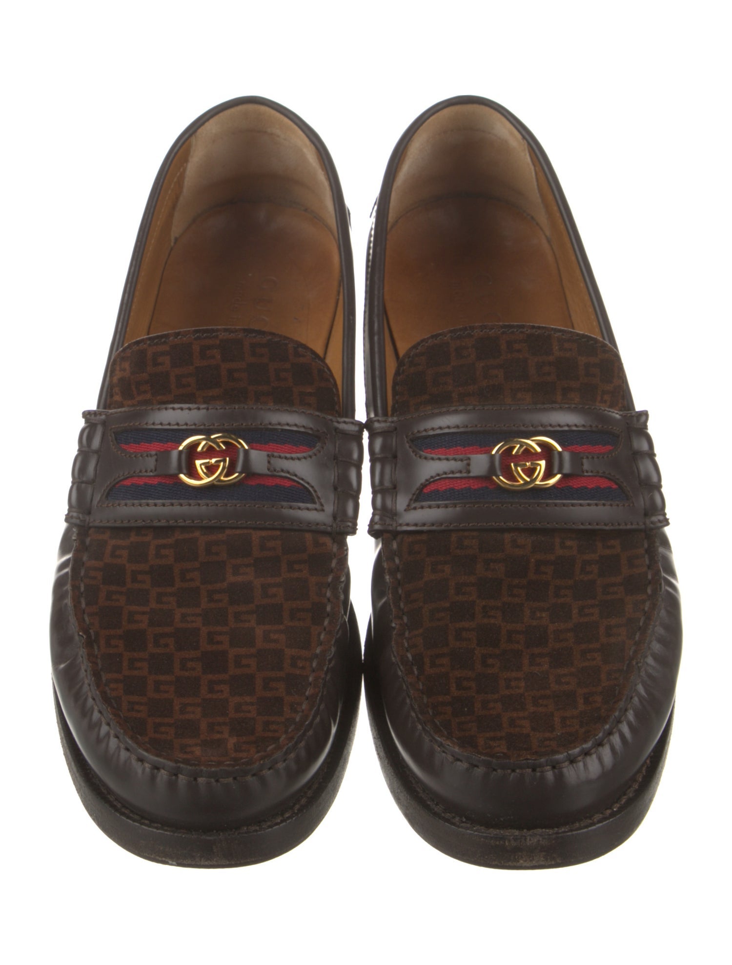 Gucci Interlocking G Logo Leather Loafers