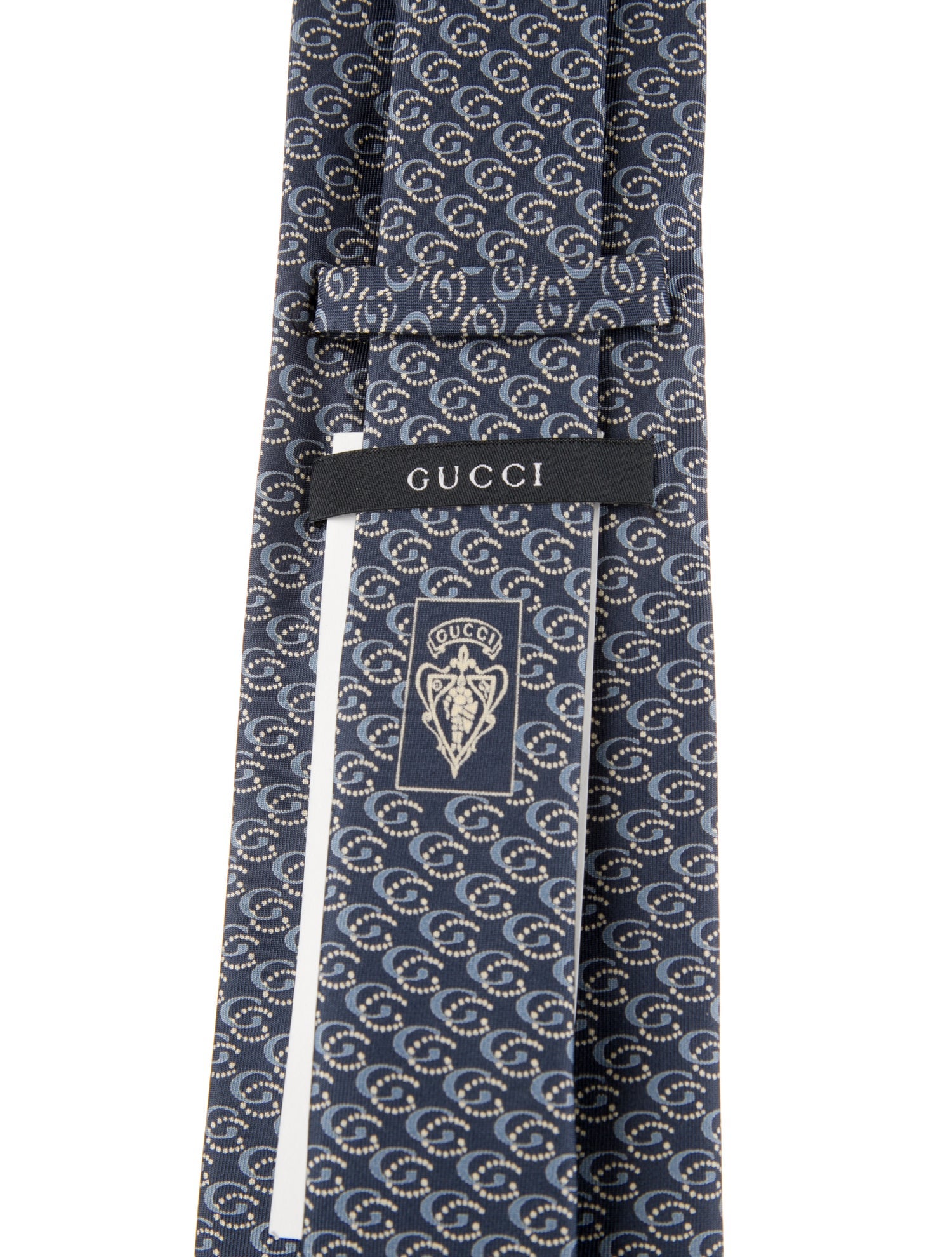 Gucci Blue Pattern Silk Tie