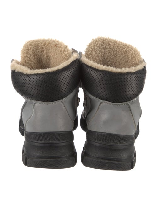 Gucci Flashtrek Reflective Logo Snow Boots Leather Hiking Boots