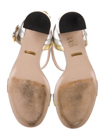 Gucci Double G Logo Leather Sandals
