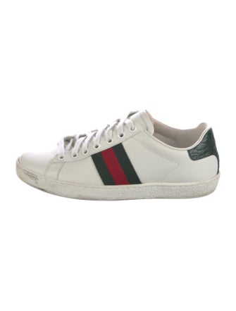 Gucci Web Accent Leather Sneakers