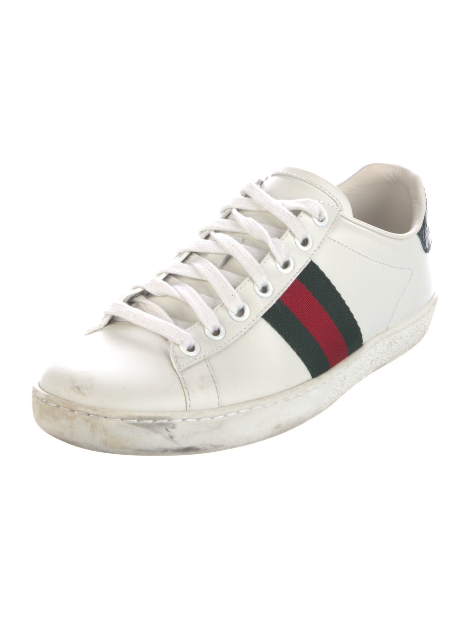 Gucci Web Accent Leather Sneakers