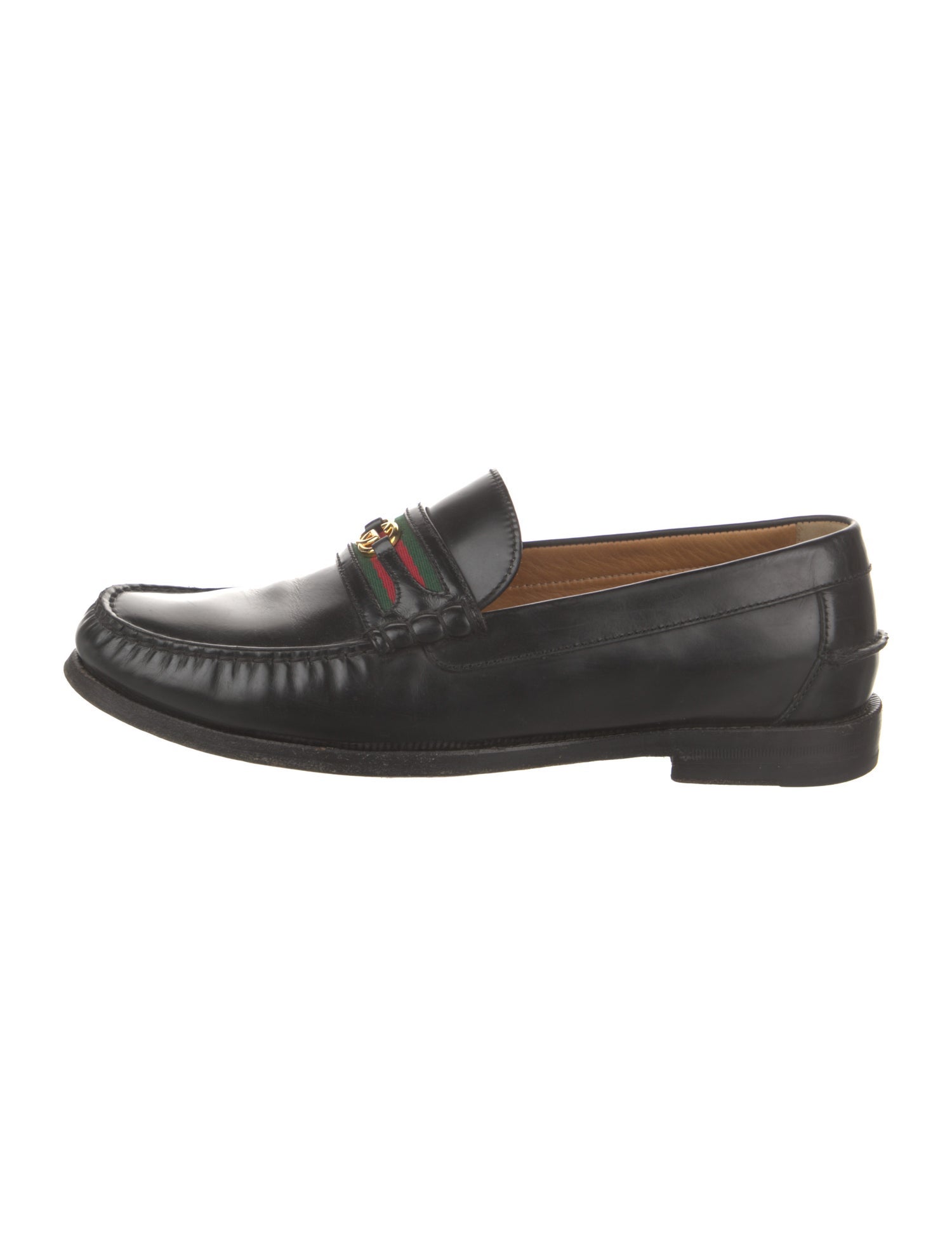 Gucci Interlocking G Logo Leather Dress Loafers