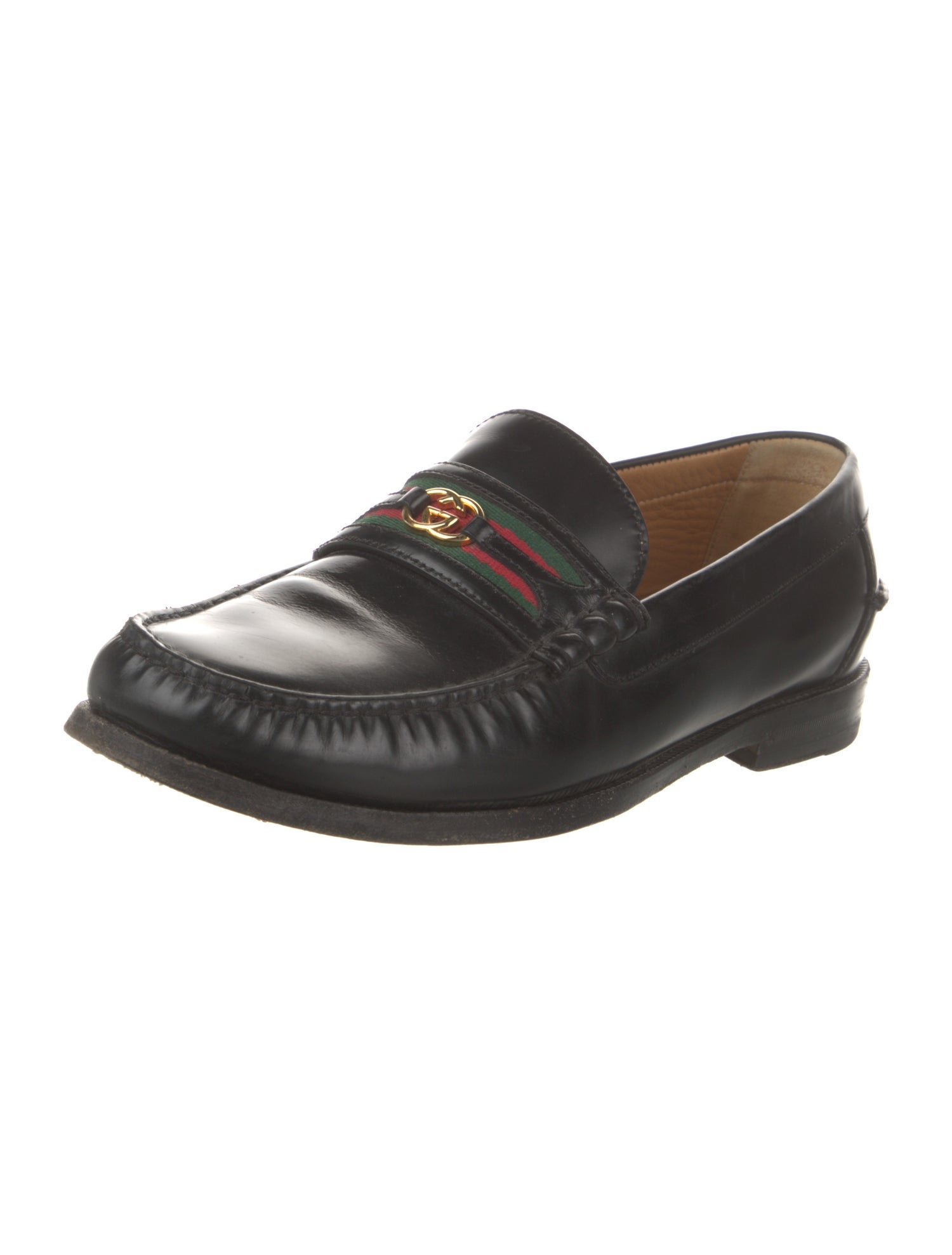 Gucci Interlocking G Logo Leather Dress Loafers