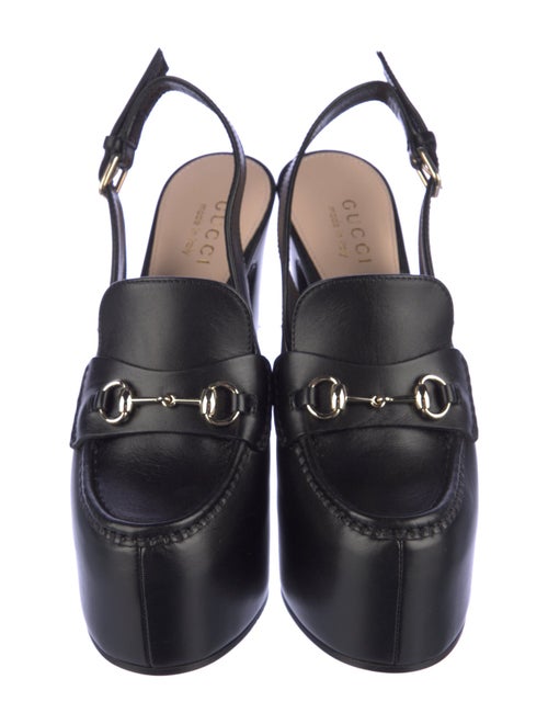 Gucci Horsebit Accent Leather Slingback Sandals