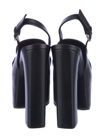 Gucci Horsebit Accent Leather Slingback Sandals