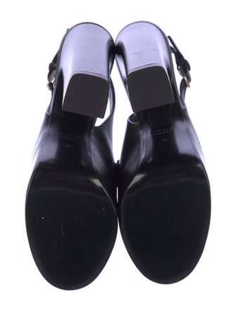 Gucci Horsebit Accent Leather Slingback Sandals