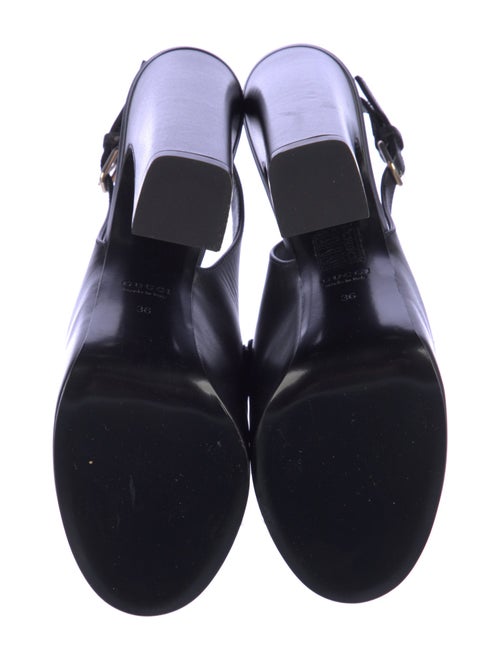 Gucci Horsebit Accent Leather Slingback Sandals