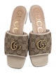 Gucci Quilted Pattern Canvas Mules