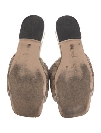 Gucci Quilted Pattern Canvas Mules