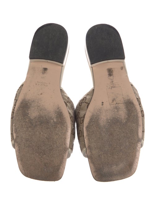 Gucci Quilted Pattern Canvas Mules