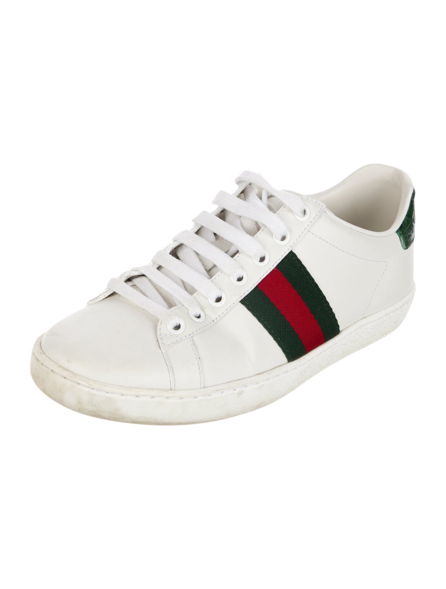 Gucci Web Accent Leather Sneakers