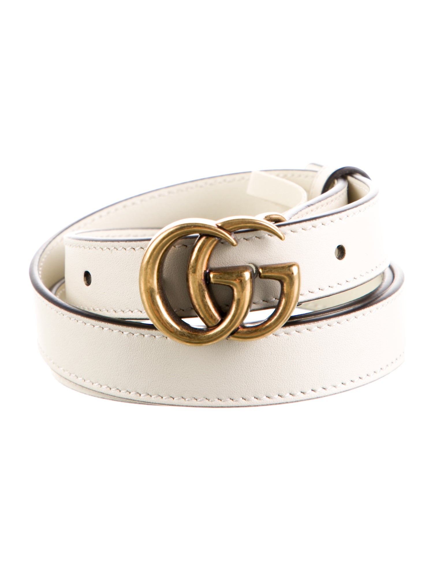 Gucci Double G Logo Skinny Belt