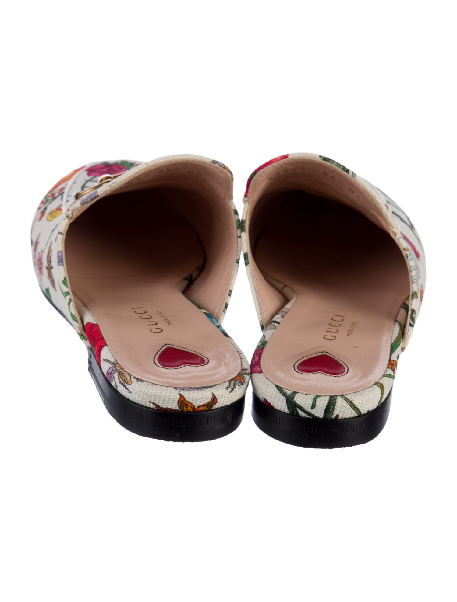 Gucci Flora Print Canvas Mules
