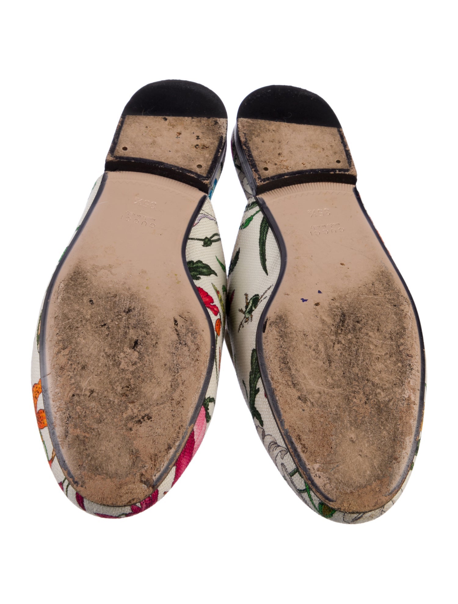 Gucci Flora Print Canvas Mules
