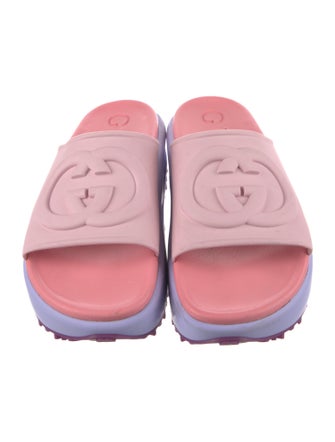 Gucci Interlocking G Logo Rubber Slides